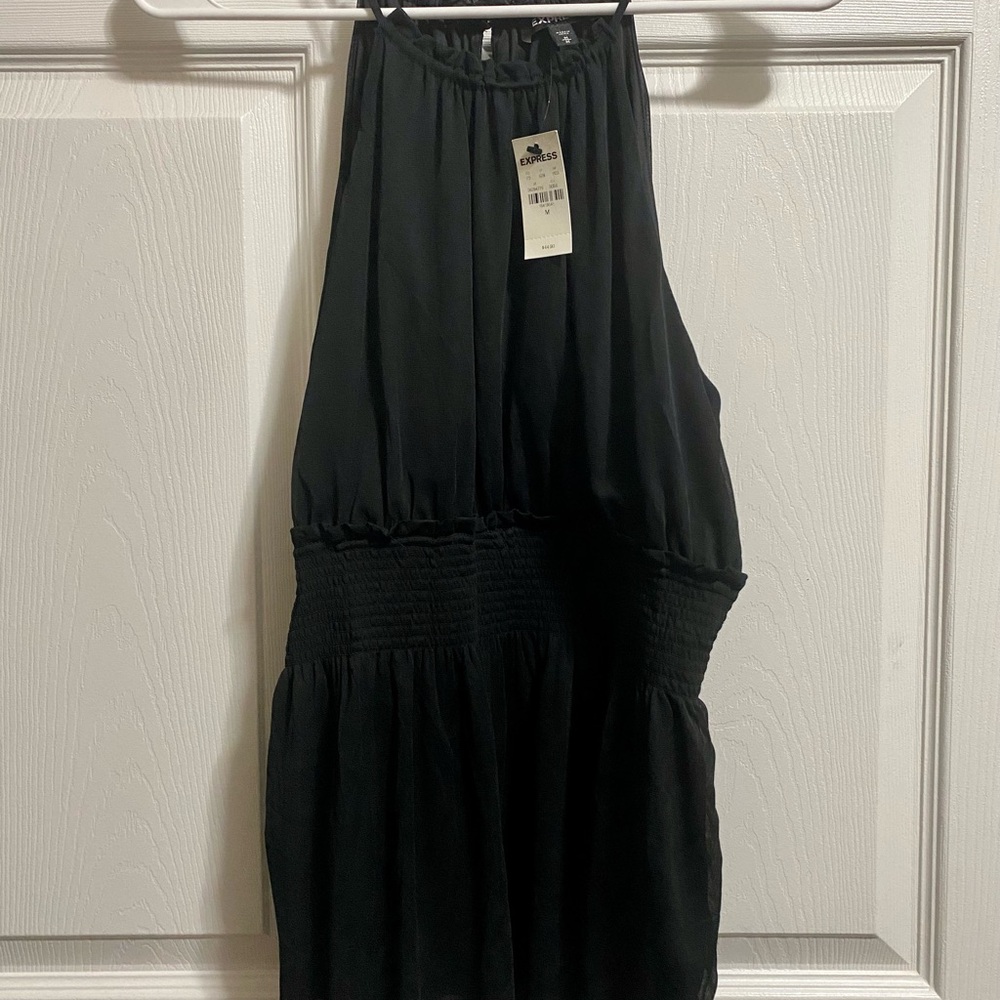 Elegant Black Halter Dress